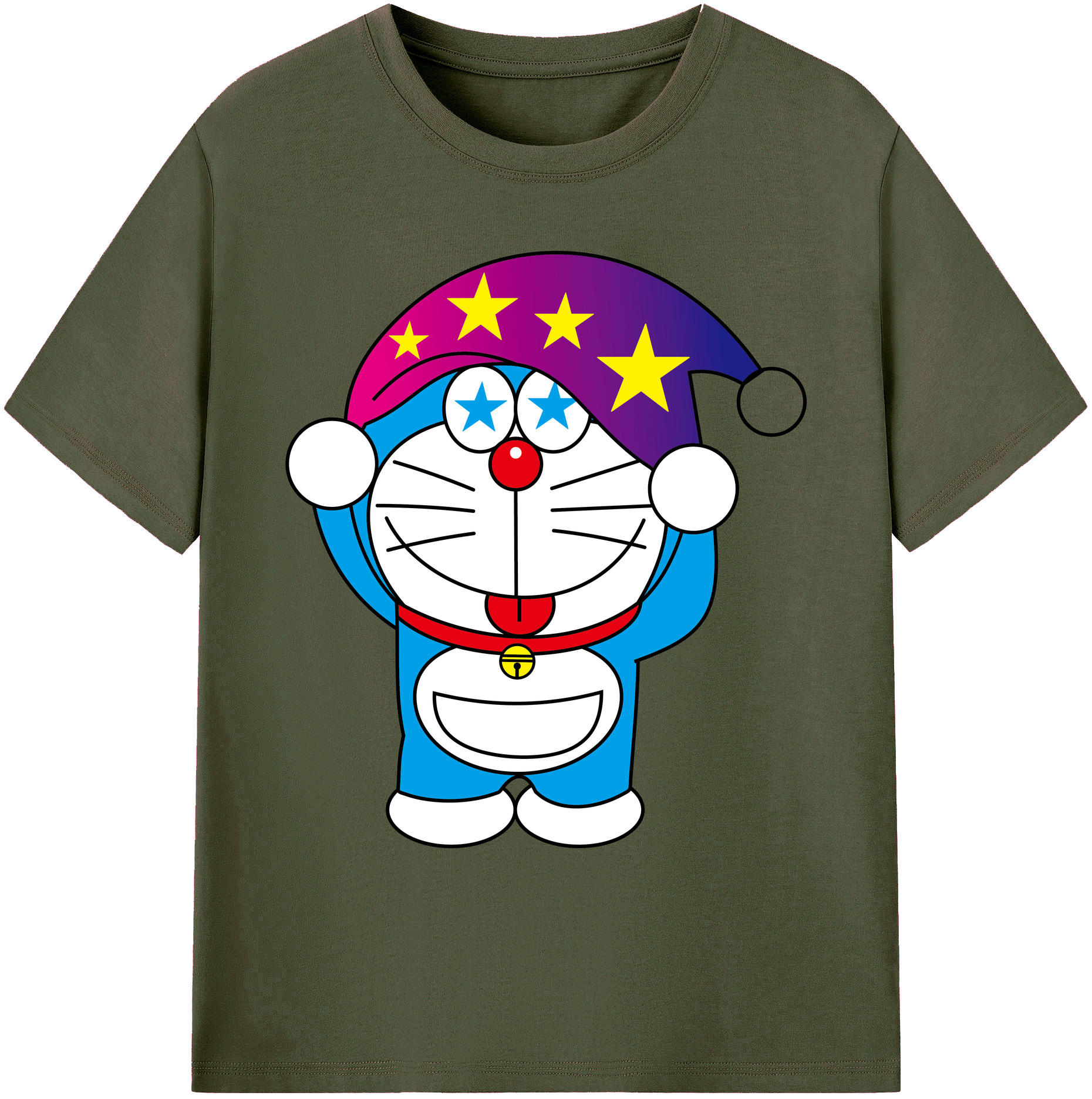 （画像用） ドラえもん Doraemon 綿100％ メンズ半袖Tシャツ｜肌触りやわらか＆通気性